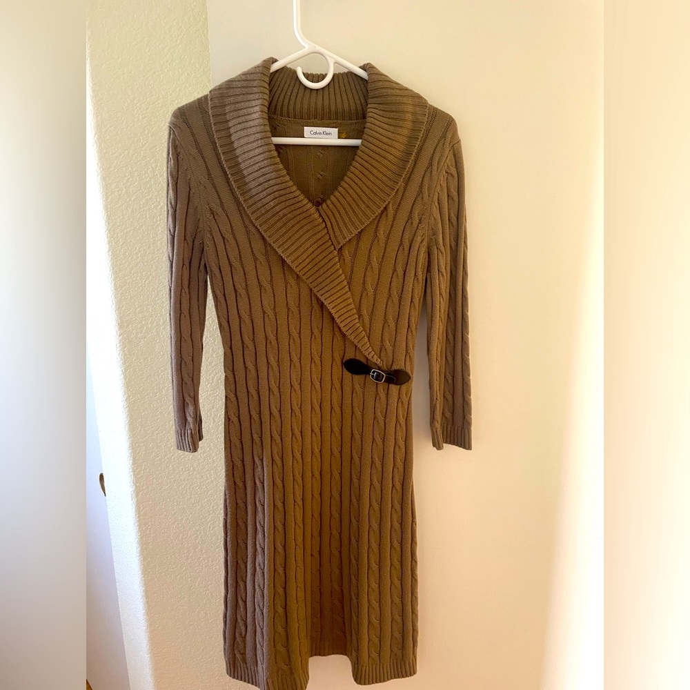Calvin Klein Tan sweater dress